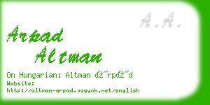 arpad altman business card